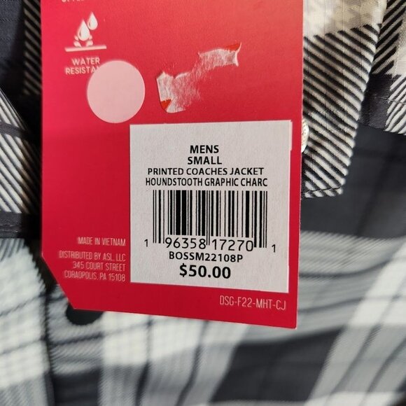 NWT DSG X‎ TWITCH + ALLISON Men's Coaches Jacket in Houndstooth Size Small - Picture 8 of 9